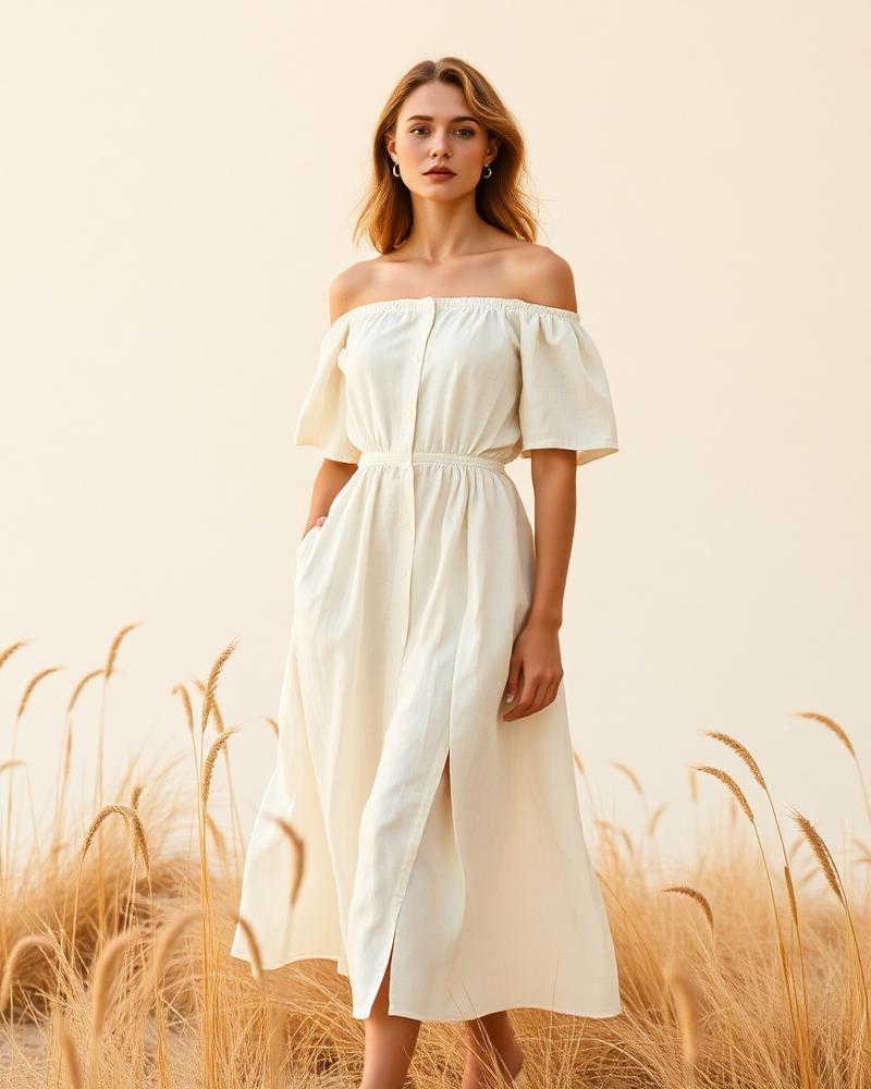 The Seraphina Off-Shoulder Midi